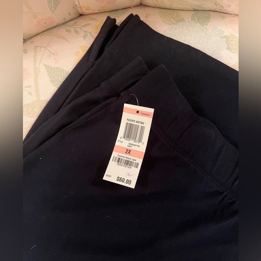 Charter Club Woman Sport Navy Blue Cotton Pants NEW Size 2X - Picture 6 of 8